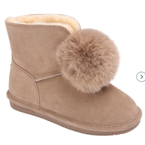 BearPaw "Liv" Suede Pom-Pom Boot w/Rain Repellent - Size: 7.5 - Almost New - Picture 15 of 16